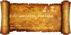 Löwentritt Katinka névjegykártya